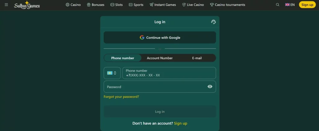 Sultan Casino Login: Security Tips and Recovery